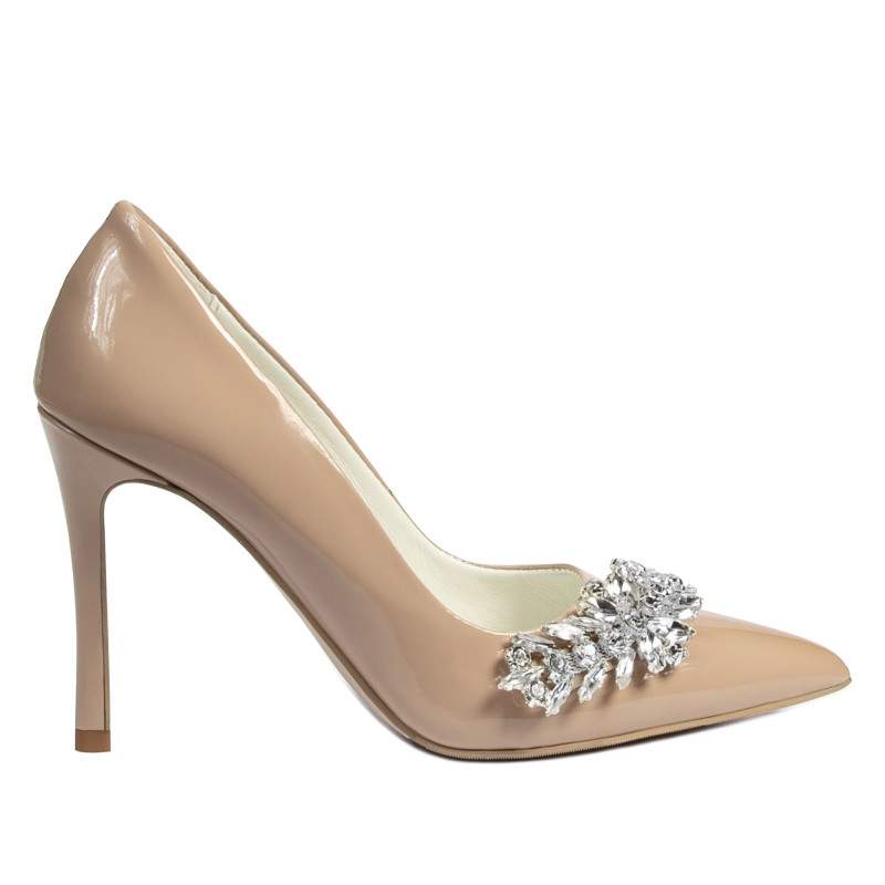 Elegantné dámske topánky 1300 lak camel