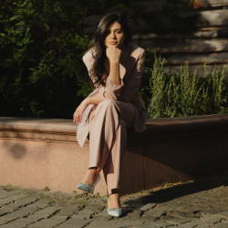 Elegantné dámske topánky 1300 baby blue lifestyle