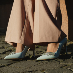 Elegantné dámske topánky 1300 baby blue lifestyle