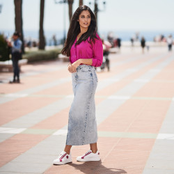 Dámske športové topánky 6073 biela+fuxia lifestyle