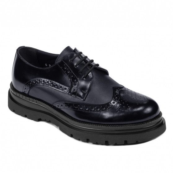 Elegantné pánske topánky 972 lak indigo kombinované