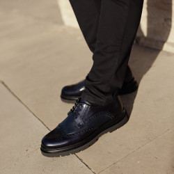 Elegantné pánske topánky 972 lak indigo kombinované lifestyle