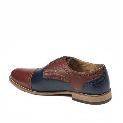 Elegantné pánske topánky 880 hnedé+indigo