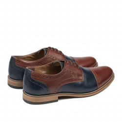 Elegantné pánske topánky 880 hnedé+indigo