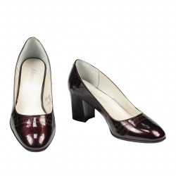 Elegantné dámske topánky 1268 lak bordová