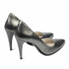 Elegantné dámske topánky 1246 sivé metalické