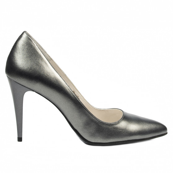 Elegantné dámske topánky 1246 sivé metalické