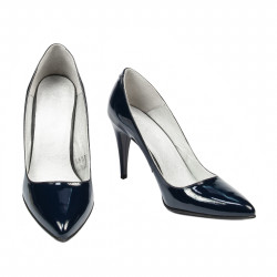 Elegantné dámske topánky 1246 lak indigo