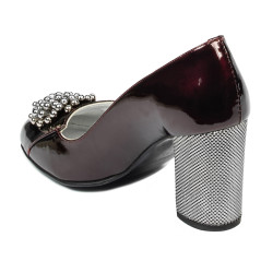 Elegantné dámske topánky 1272 lak bordo