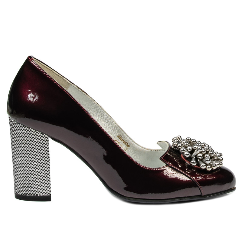 Elegantné dámske topánky 1272 lak bordo