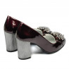 Elegantné dámske topánky 1272 lak bordo