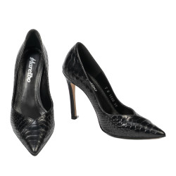 Elegantné dámske topánky 1330 čierne croco