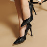 Elegantné dámske topánky 1330 čierne croco