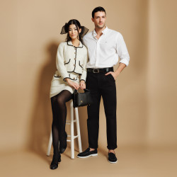 Elegantné dámske topánky 1332 čierny velúr kombinovaný lifestyle