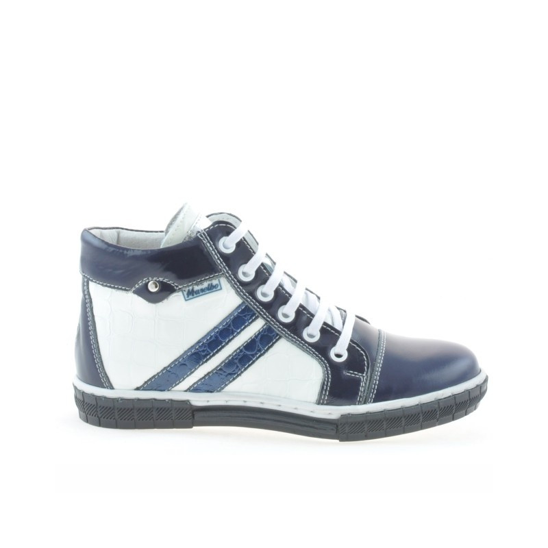 Detské topánky 3213 lak indigo+biela