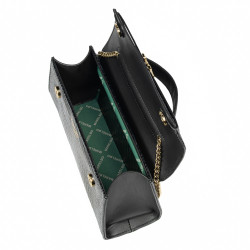 Dámska crossbody kabelka 041g čierny lakovaný krokodíl