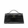 Dámska crossbody kabelka 041g čierny lakovaný krokodíl