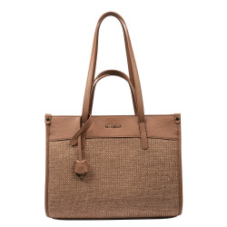 Dámska plážová taška 045g camel+rafia karamel