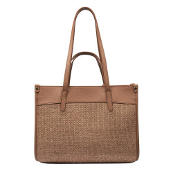 Dámska plážová taška 045g camel+rafia karamel