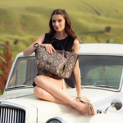 Dámska plážová taška 044g rafiová kakao lifestyle