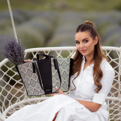 Dámska plážová taška 044g 01 rafia noir lifestyle