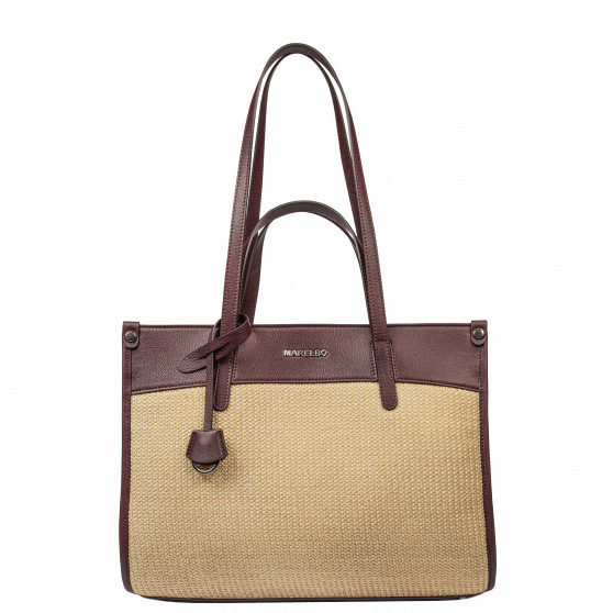 Dámska plážová taška 045g 01 burgundy+rafia