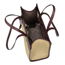 Dámska plážová taška 045g 01 burgundy+rafia