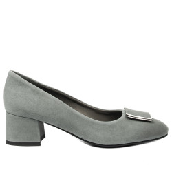 Elegantné dámske topánky 1321 sivý velúr