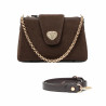 Dámska taška cez plece 051g semiš čokoládový