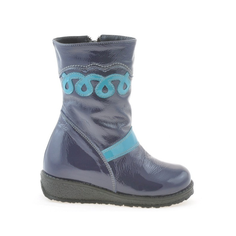 Detské čižmy 23c lak indigo+bleu