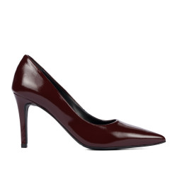 Elegantné dámske topánky 1372 lak bordo
