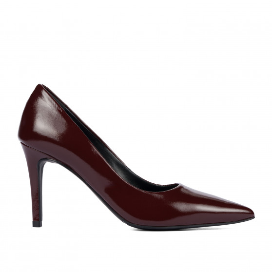 Elegantné dámske topánky 1372 lak bordo