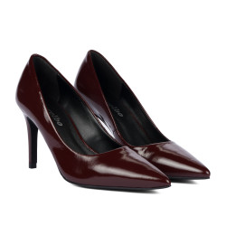 Elegantné dámske topánky 1372 lak bordo