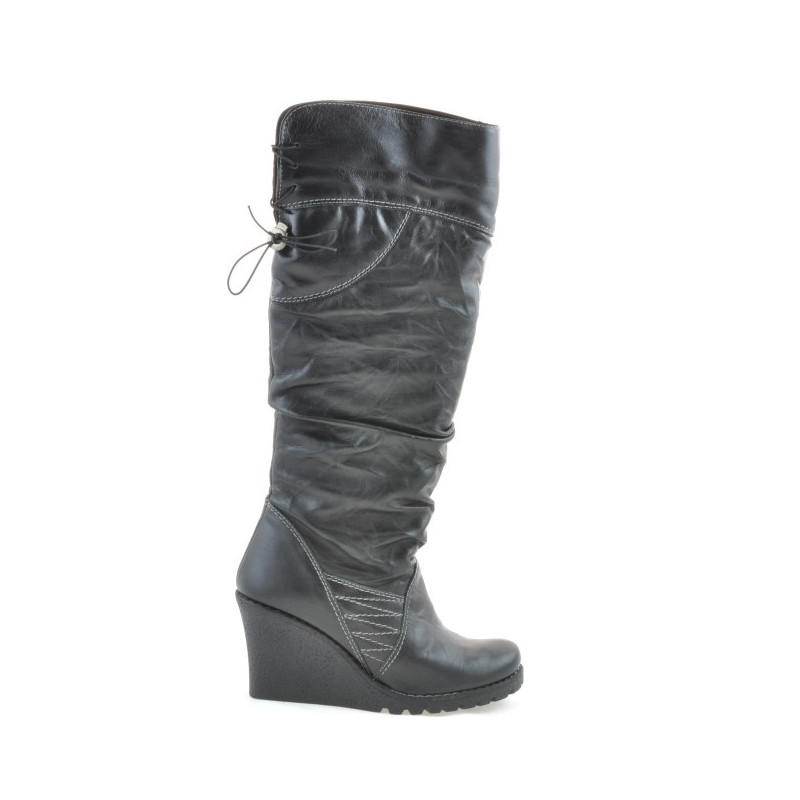 Dámske čižmy 226 čierne+čierny kreps