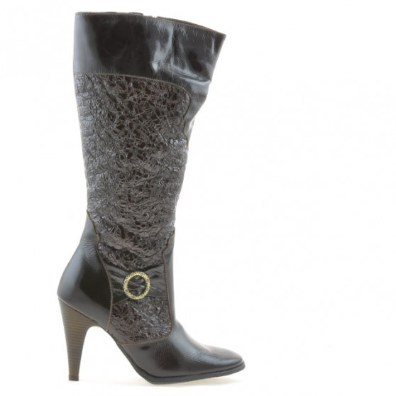 Dámske čižmy 1108 crep lak kávičková