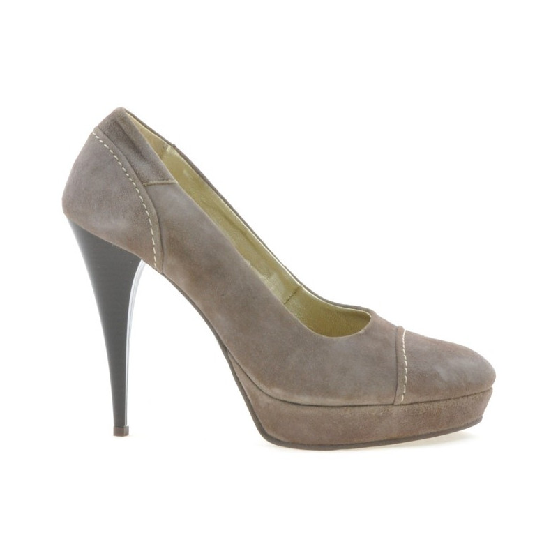 Elegantné dámske topánky 1082 cappuccino antilopa