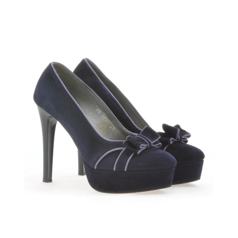 Elegantné dámske topánky 1095 indigová antilopa+fialová