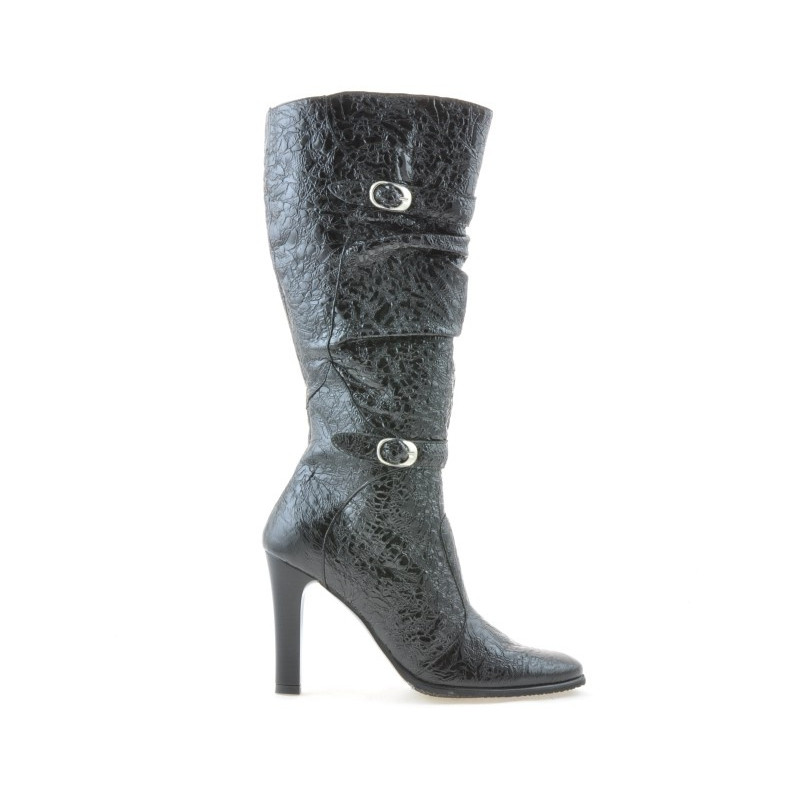 Dámske čižmy 008-2 crep lak čierny