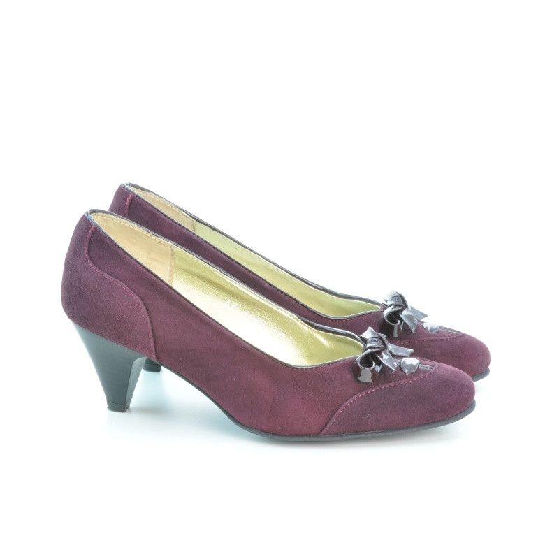 Elegantné dámske topánky 1064 bordová antilopa