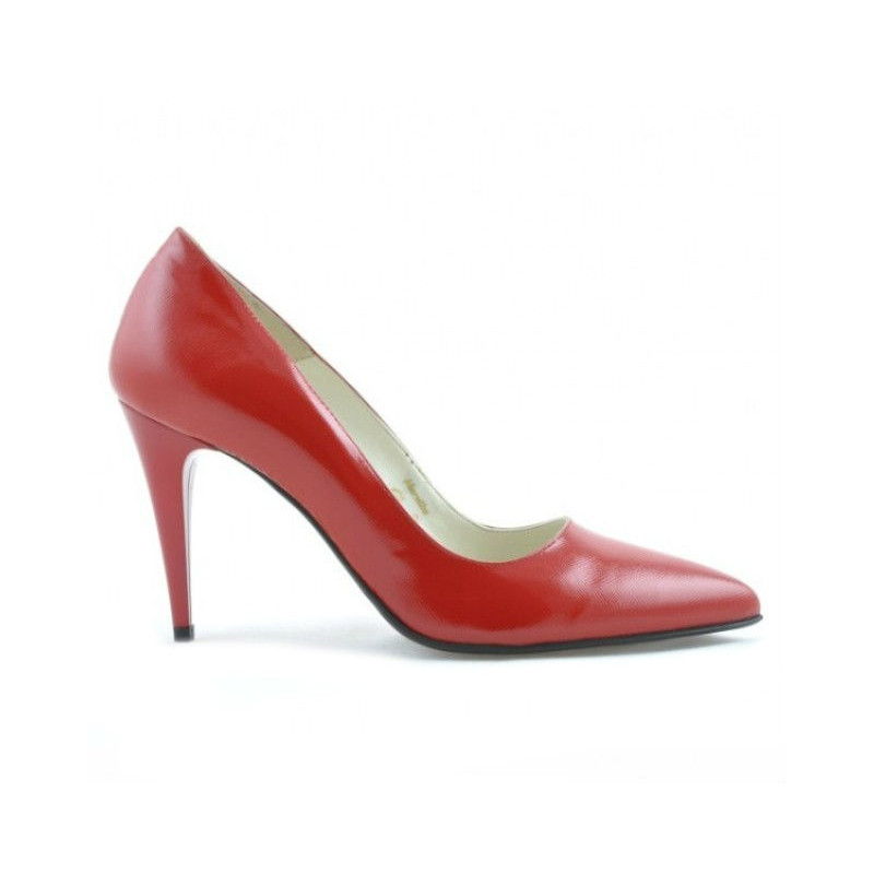 Elegantné dámske topánky 1246 lak červený saténový