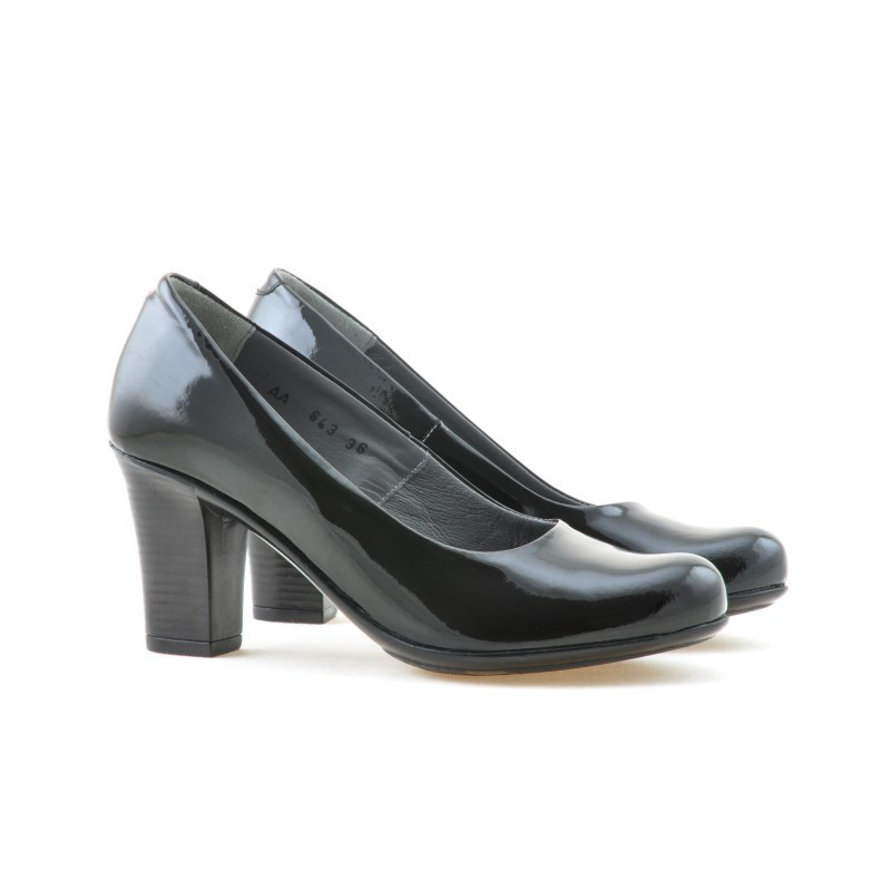 Dámske neformálne / elegantné topánky 643 čierny lak