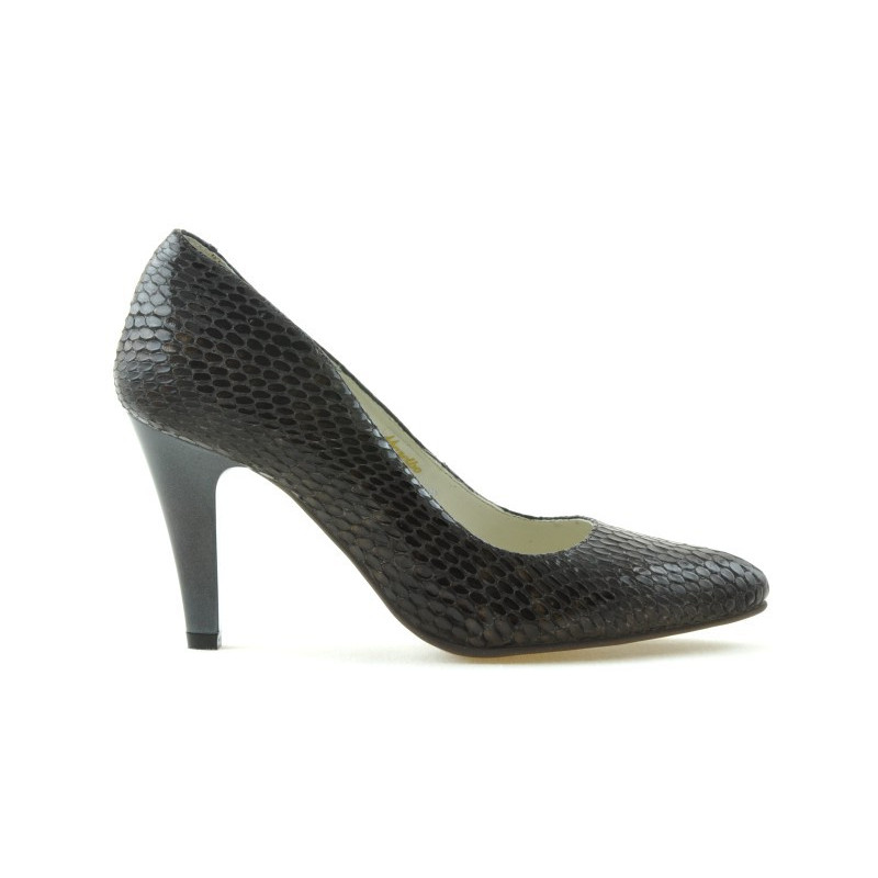 Elegantné dámske topánky 1234 croko hnedé