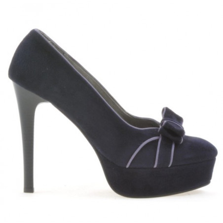 Elegantné dámske topánky 1095 indigová antilopa+fialová